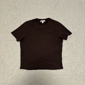 COS chocolate brown cropped t-shirt